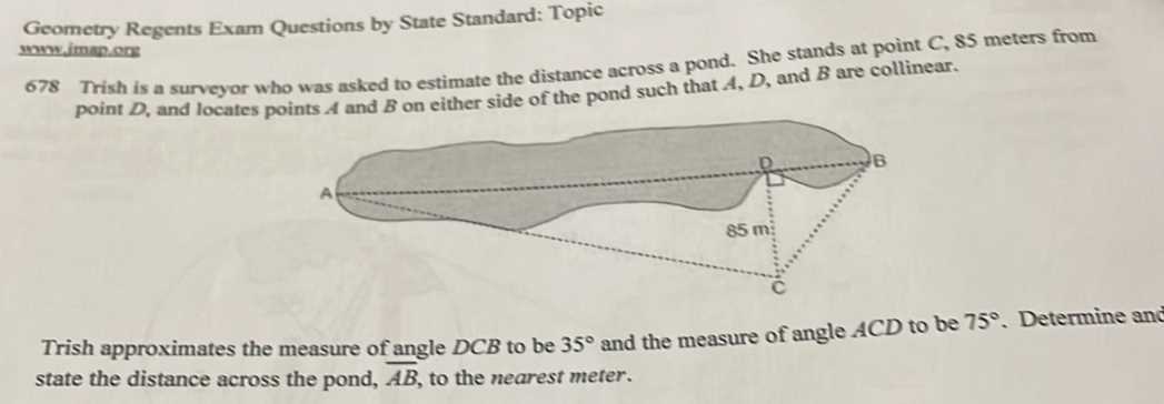 geometry regents exam questions by state standard topic answers