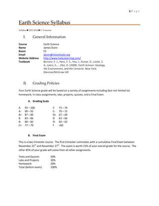 glencoe earth science textbook answer key