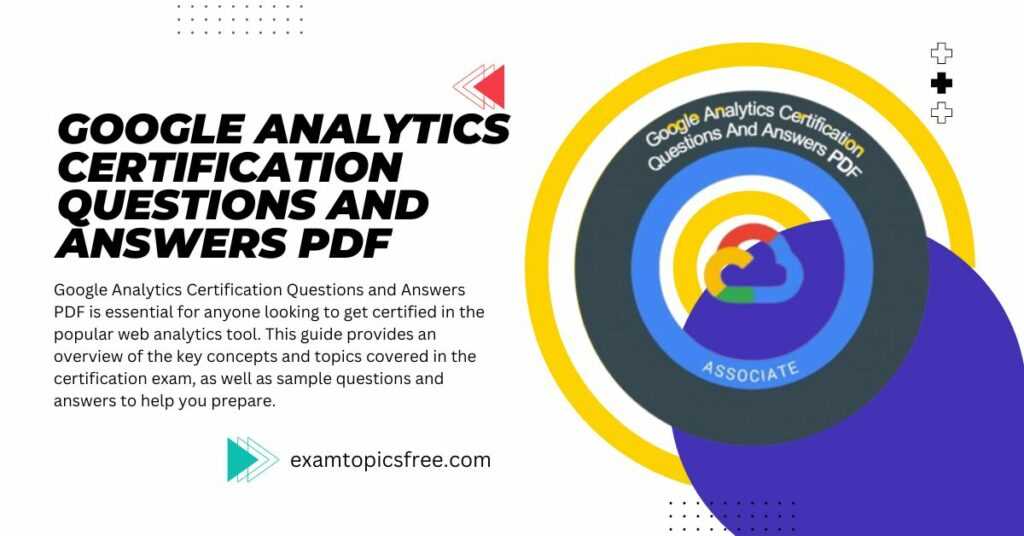 google analytics certification exam questions and answers