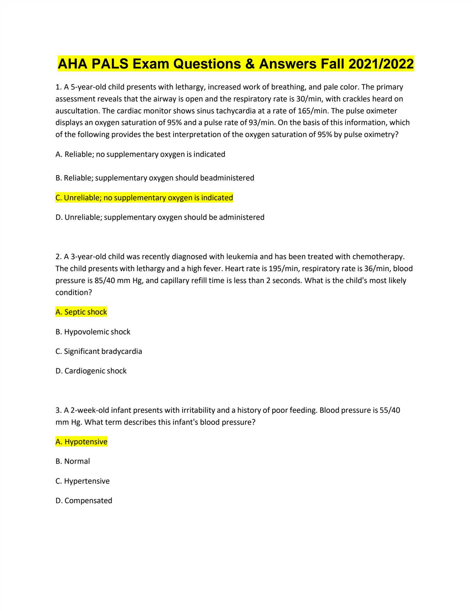 heartcode pals written exam answers