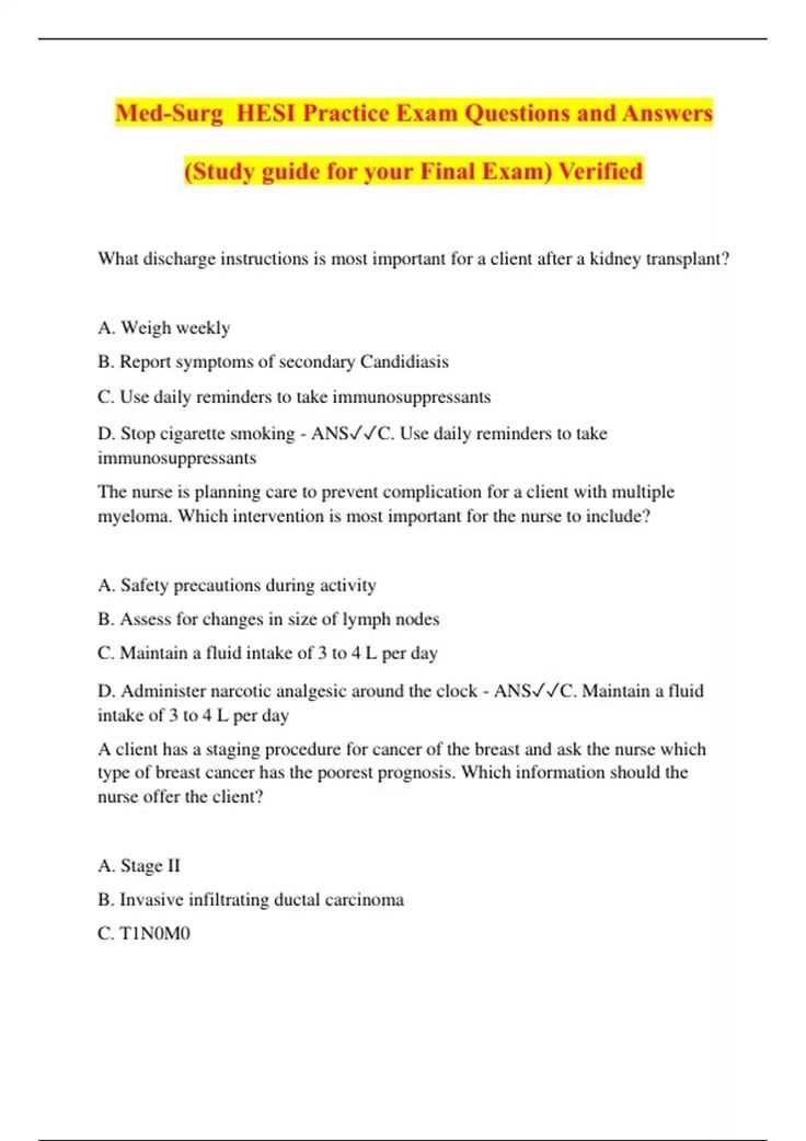 hesi exam questions and answers