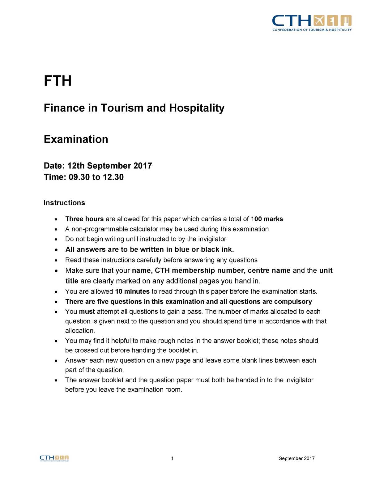 hospitality management exam questions and answers