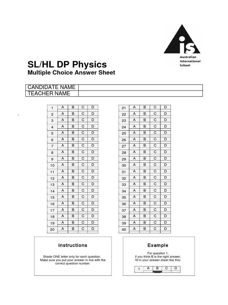 ib exam answer sheet