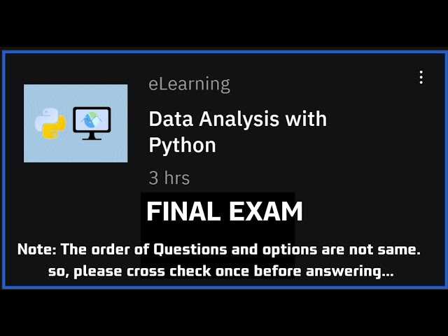 ibm python for data science final exam answers