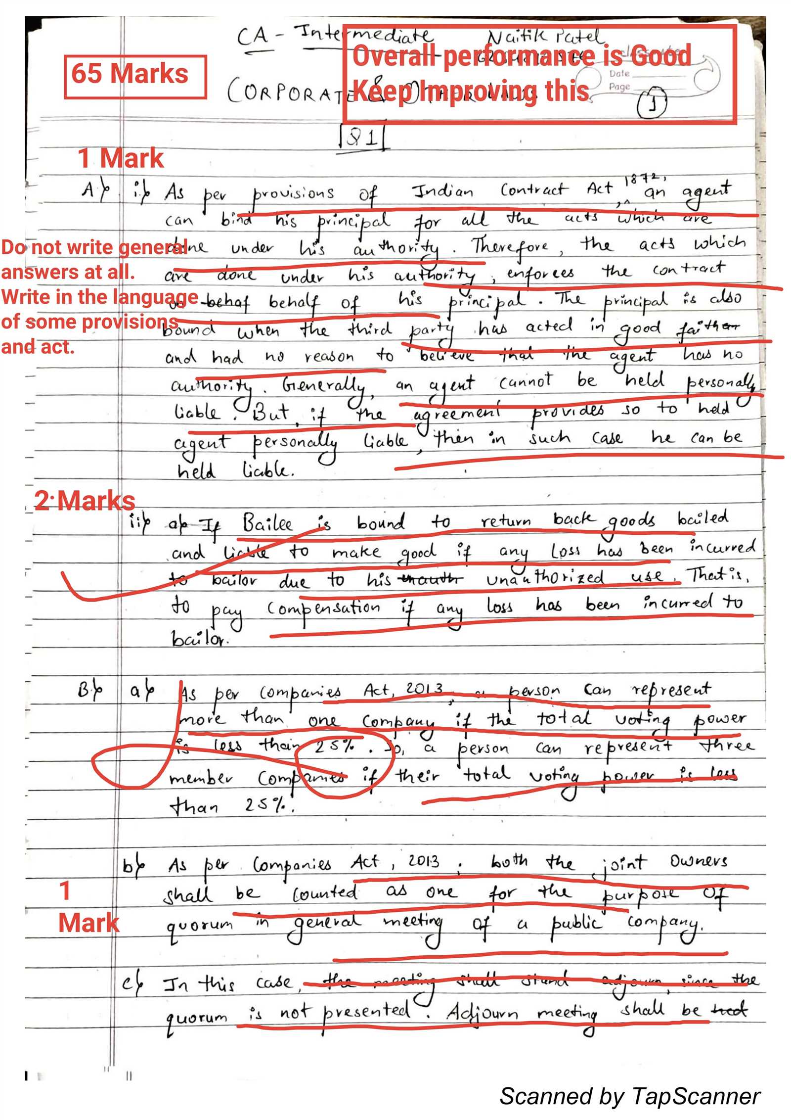 icai exam answer sheet