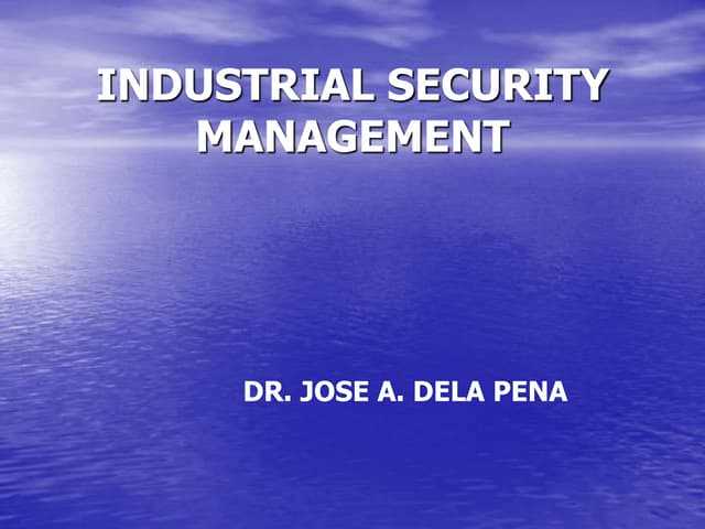 introduction to industrial security exam answers