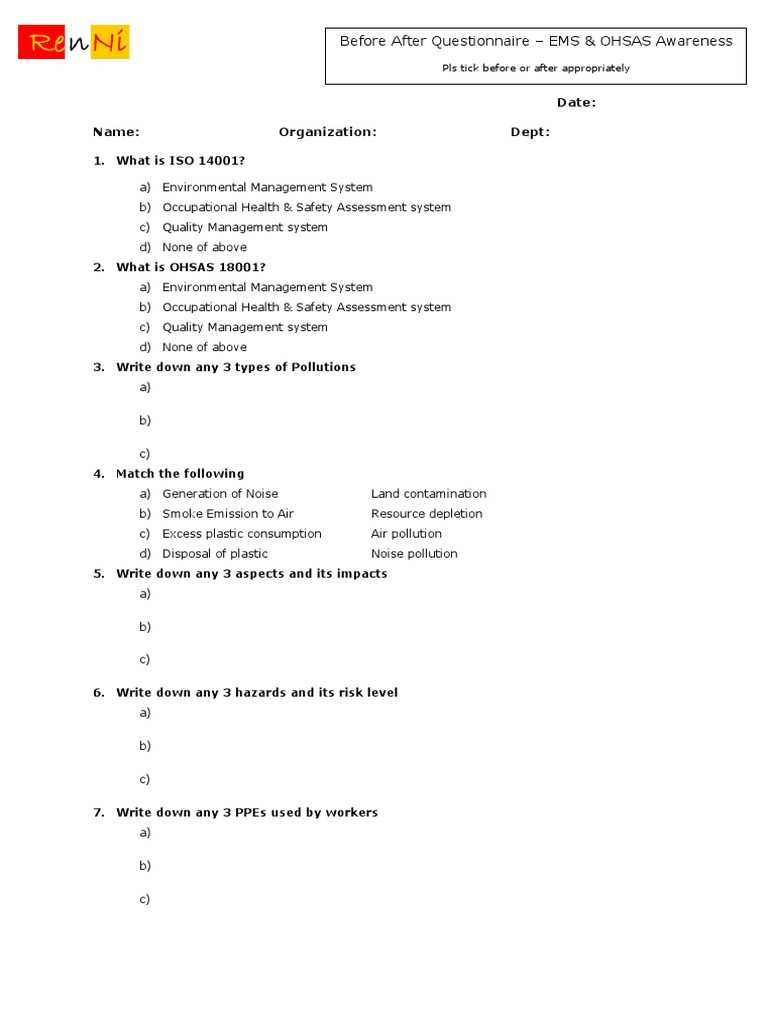 iso 14001 exam questions and answers