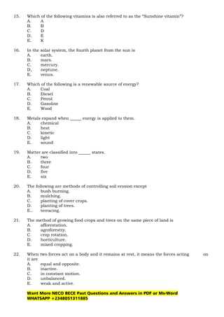 jss3 exam questions and answers 2025