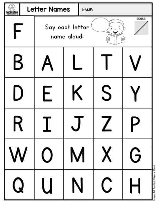 kindergarten entrance exam worksheet