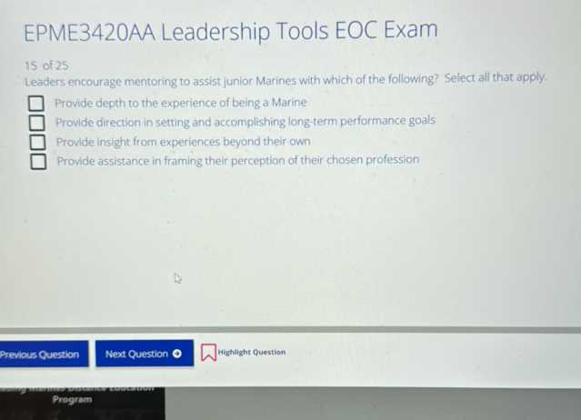 leadership tools eoc exam answers