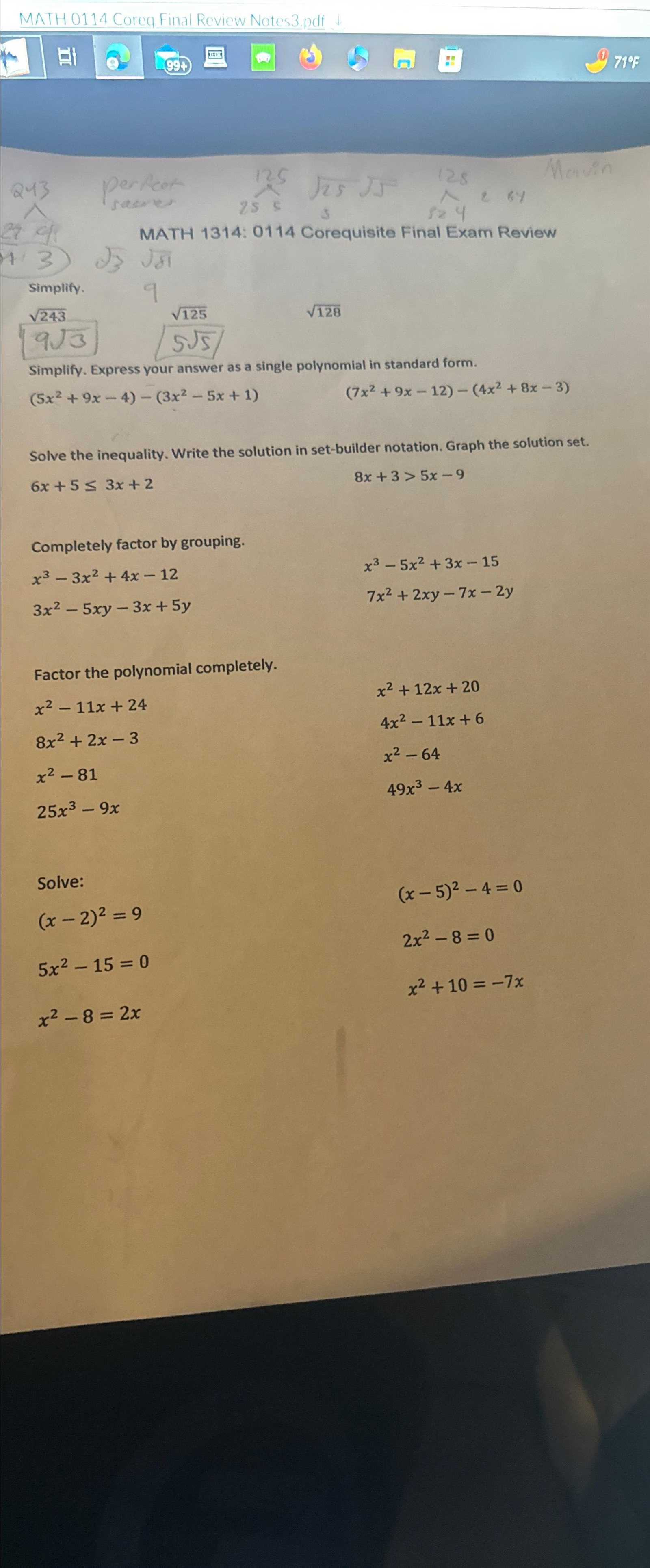 math 3 final exam review