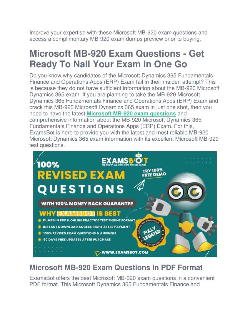 mb 920 exam questions and answers