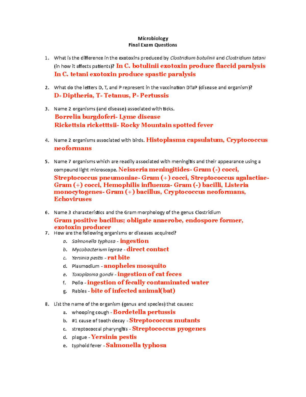 microbiology final exam review