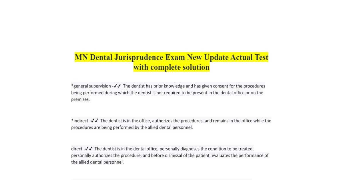 mn dental jurisprudence exam answers