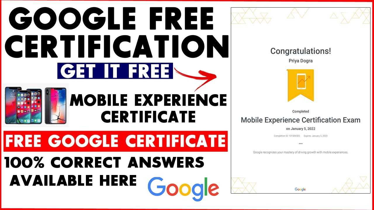 mobile experience certification exam answers