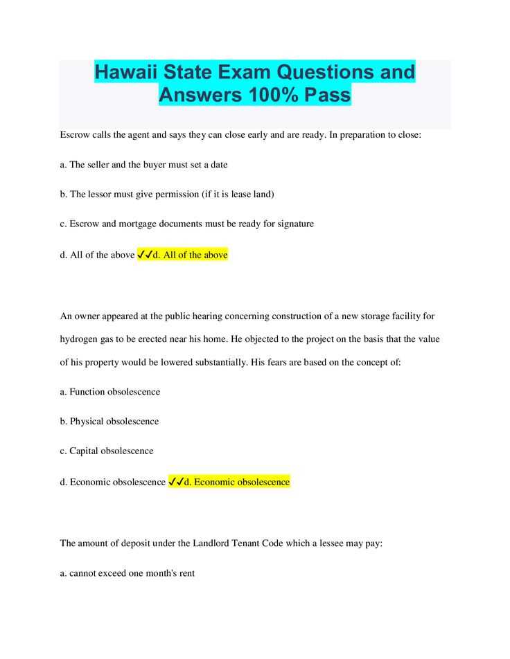 mortgage exam questions and answers