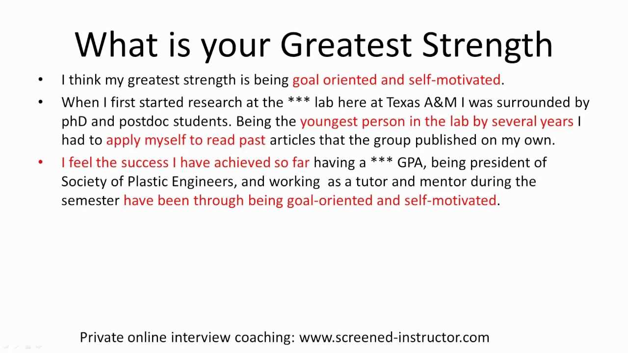 my greatest strength interview answer