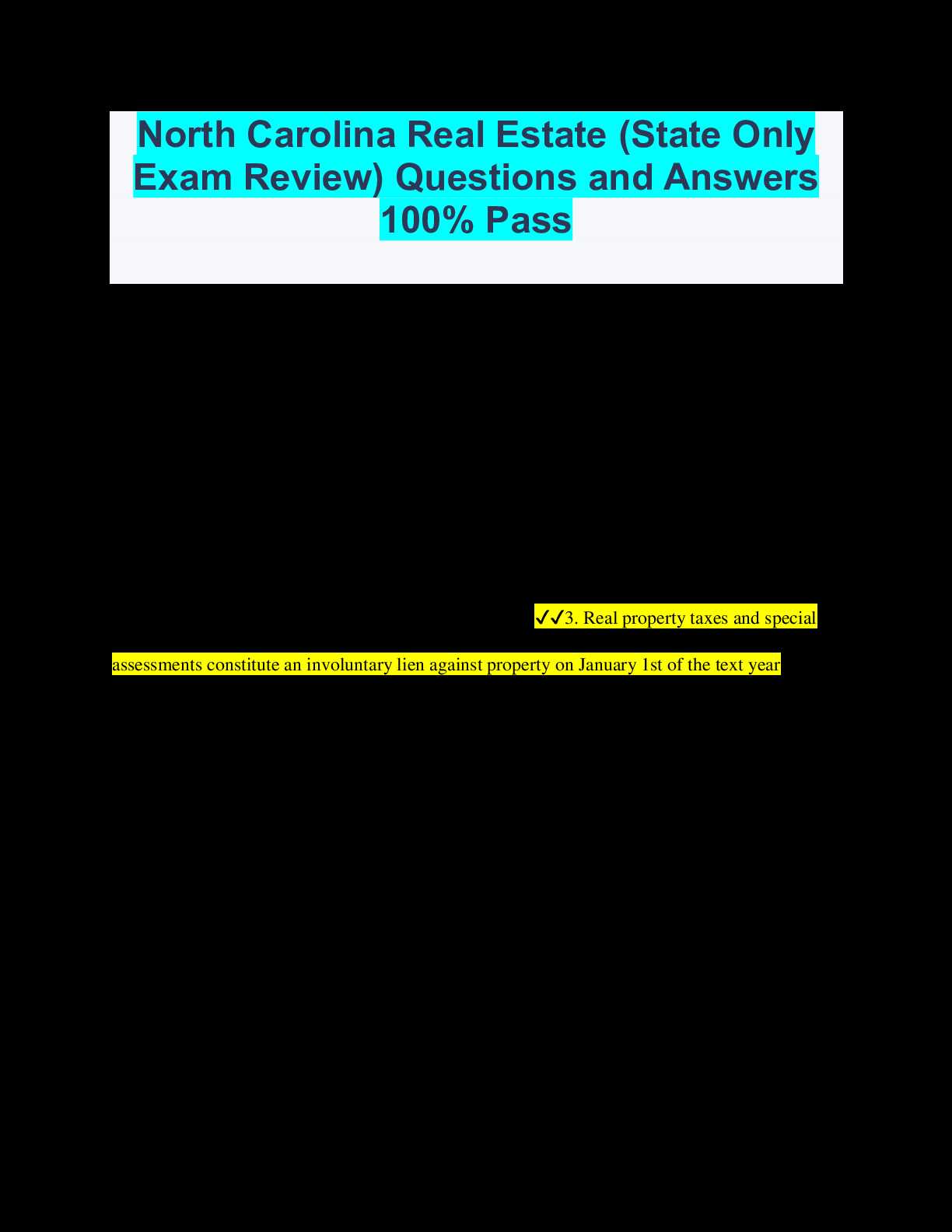 nc real estate exam questions and answers