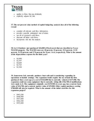 net present value exam questions and answers