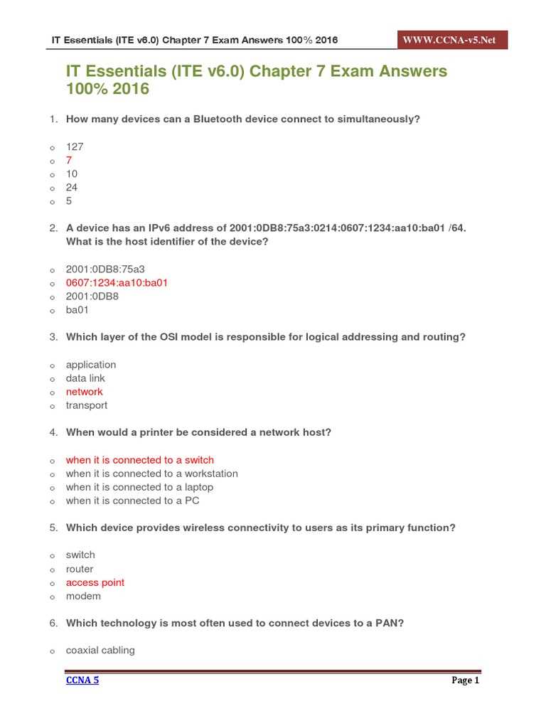 netacad chapter 6 exam answers