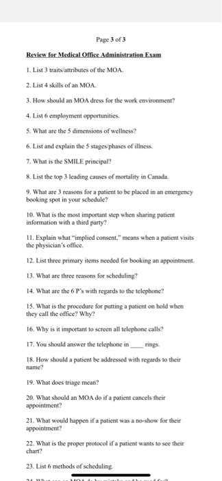 office assistant exam questions and answers