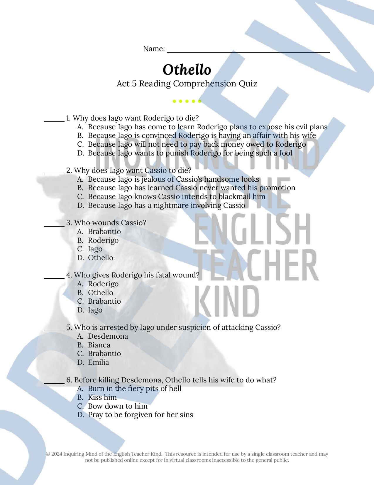 othello act 2 questions and answers