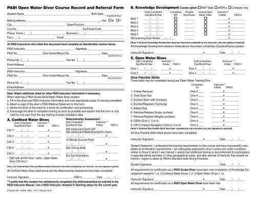 padi enriched air diver exam answer key