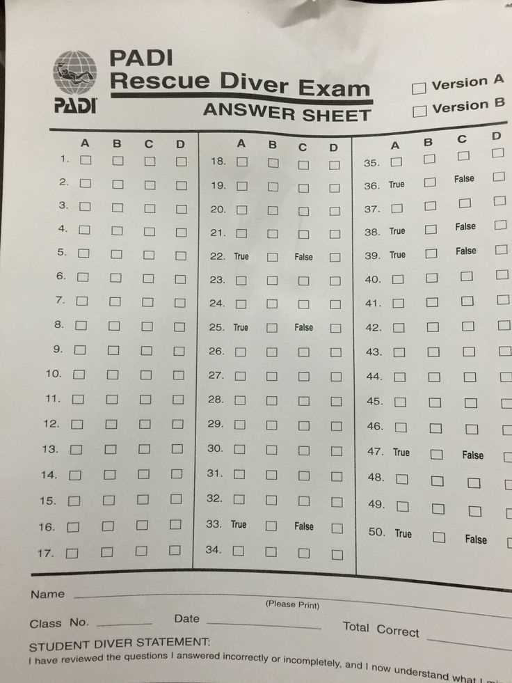 padi rescue diver final exam answers