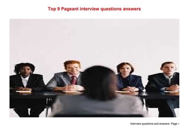 pageant interview questions and answers