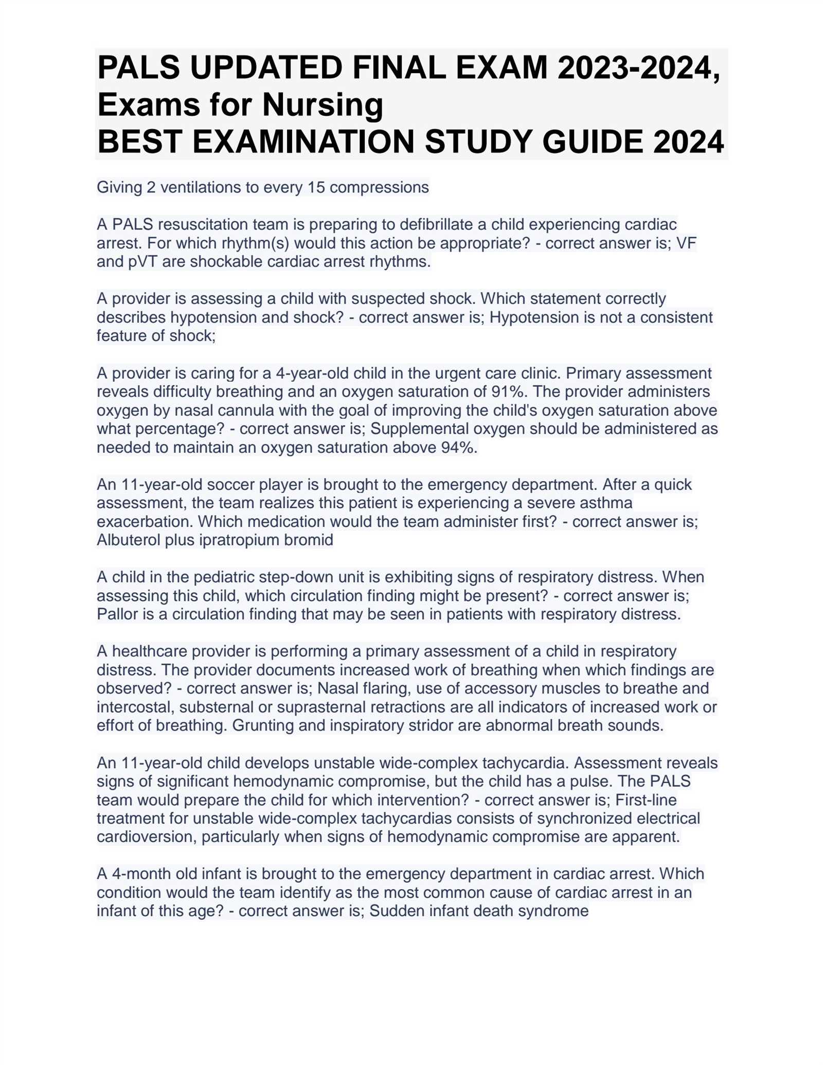 pals exam answers 2015