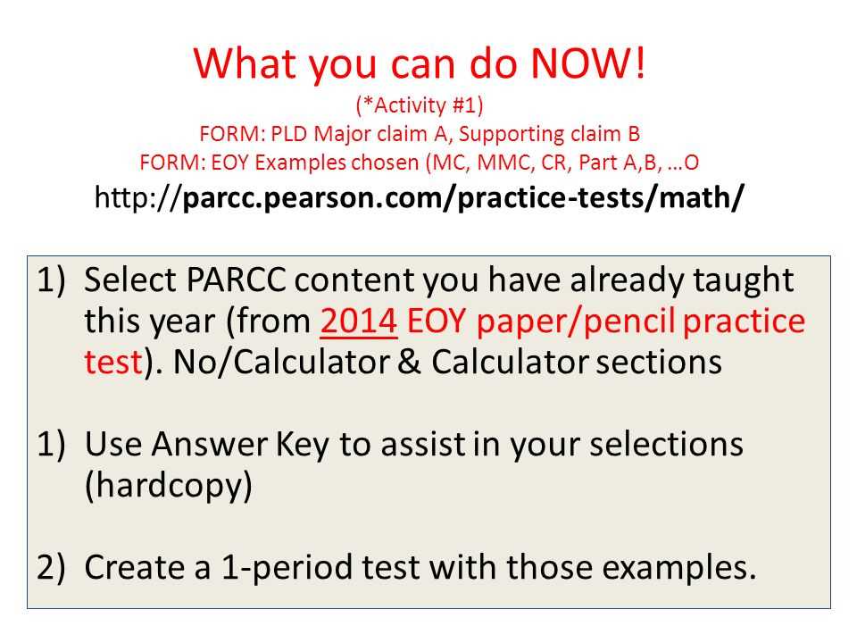 parcc answer key