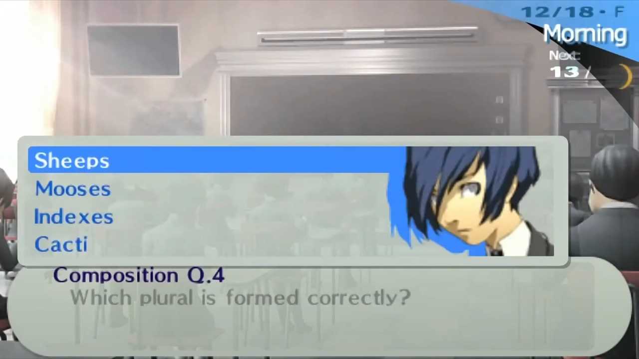 persona 3 exam answers may