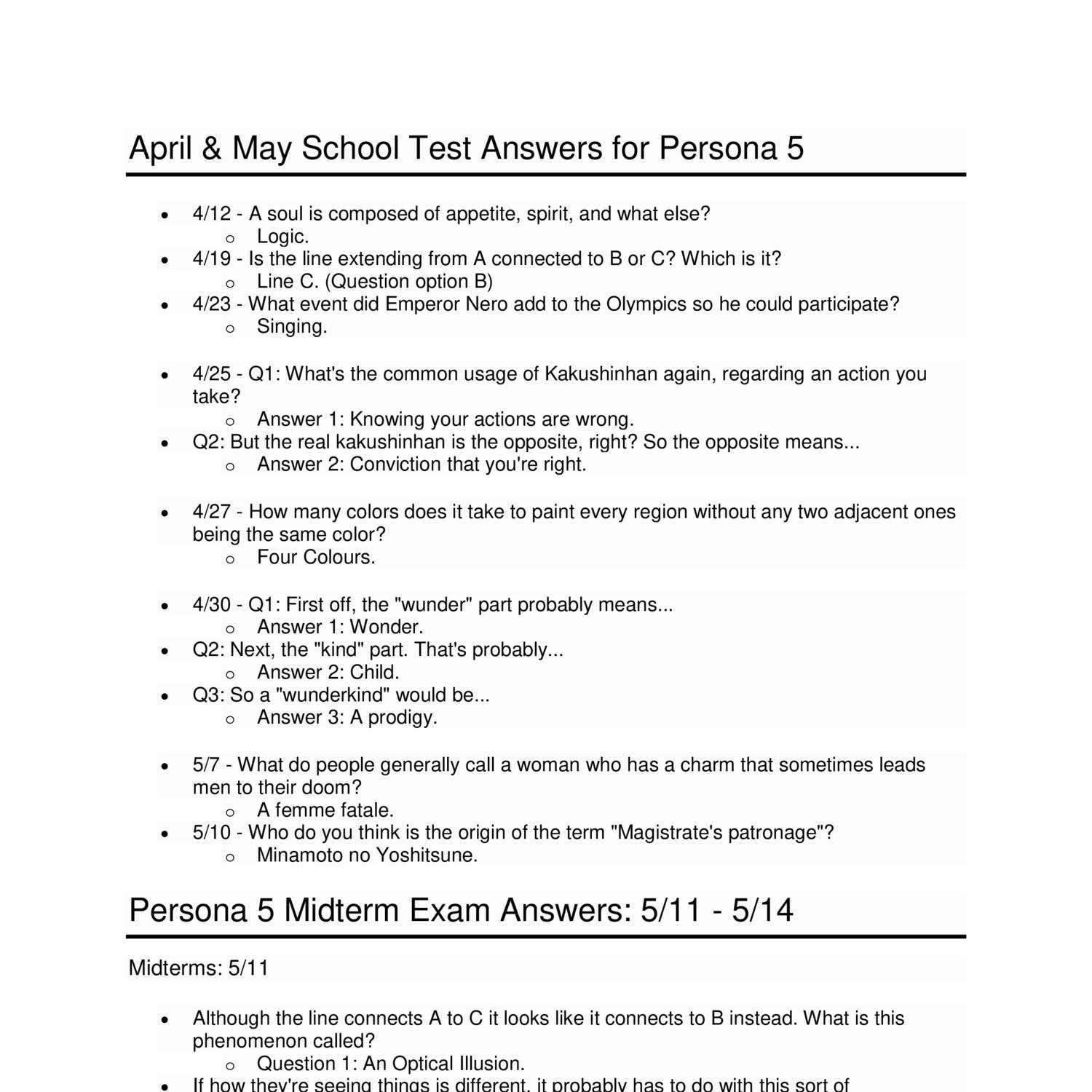 persona 5 midterm answers