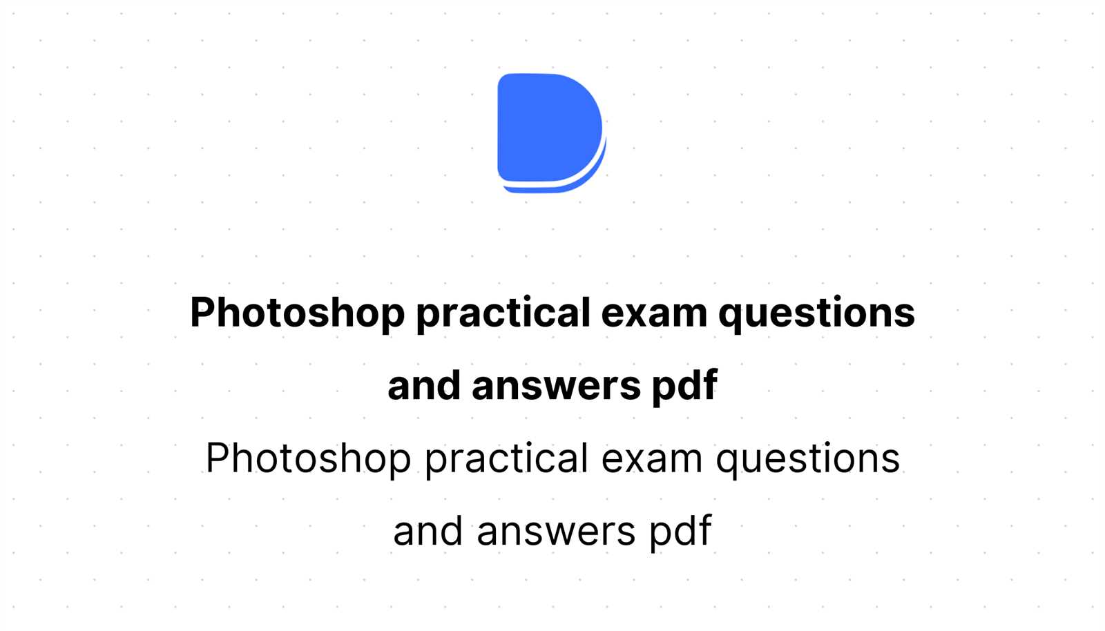 photoshop exam questions and answers