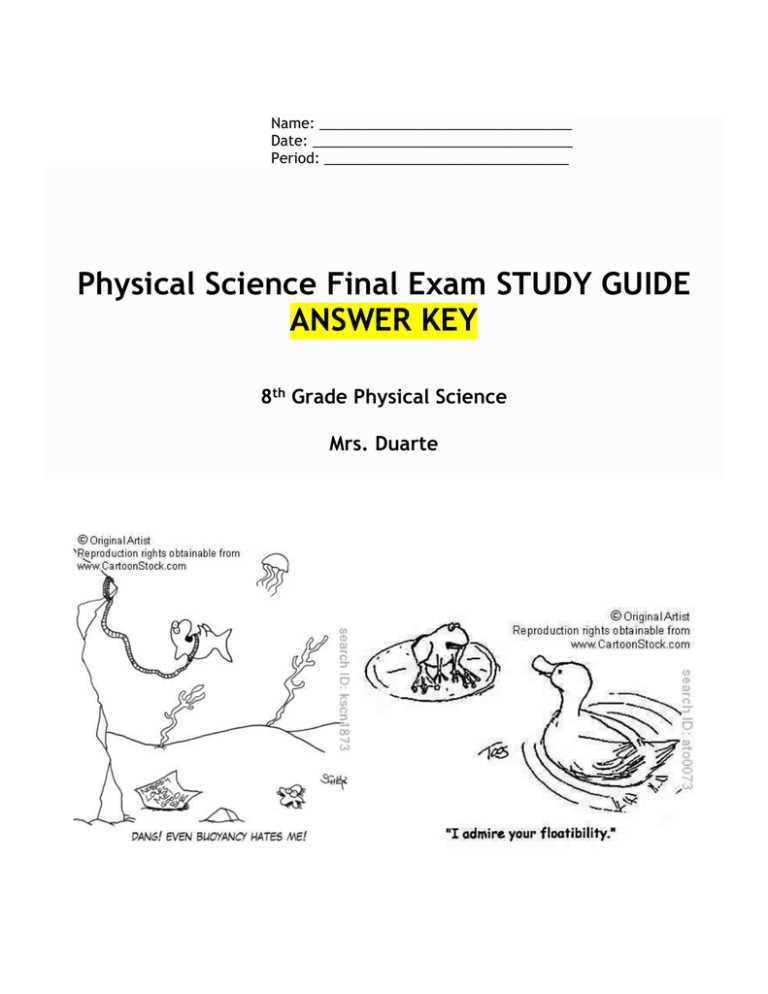 physical science final exam study guide with answers