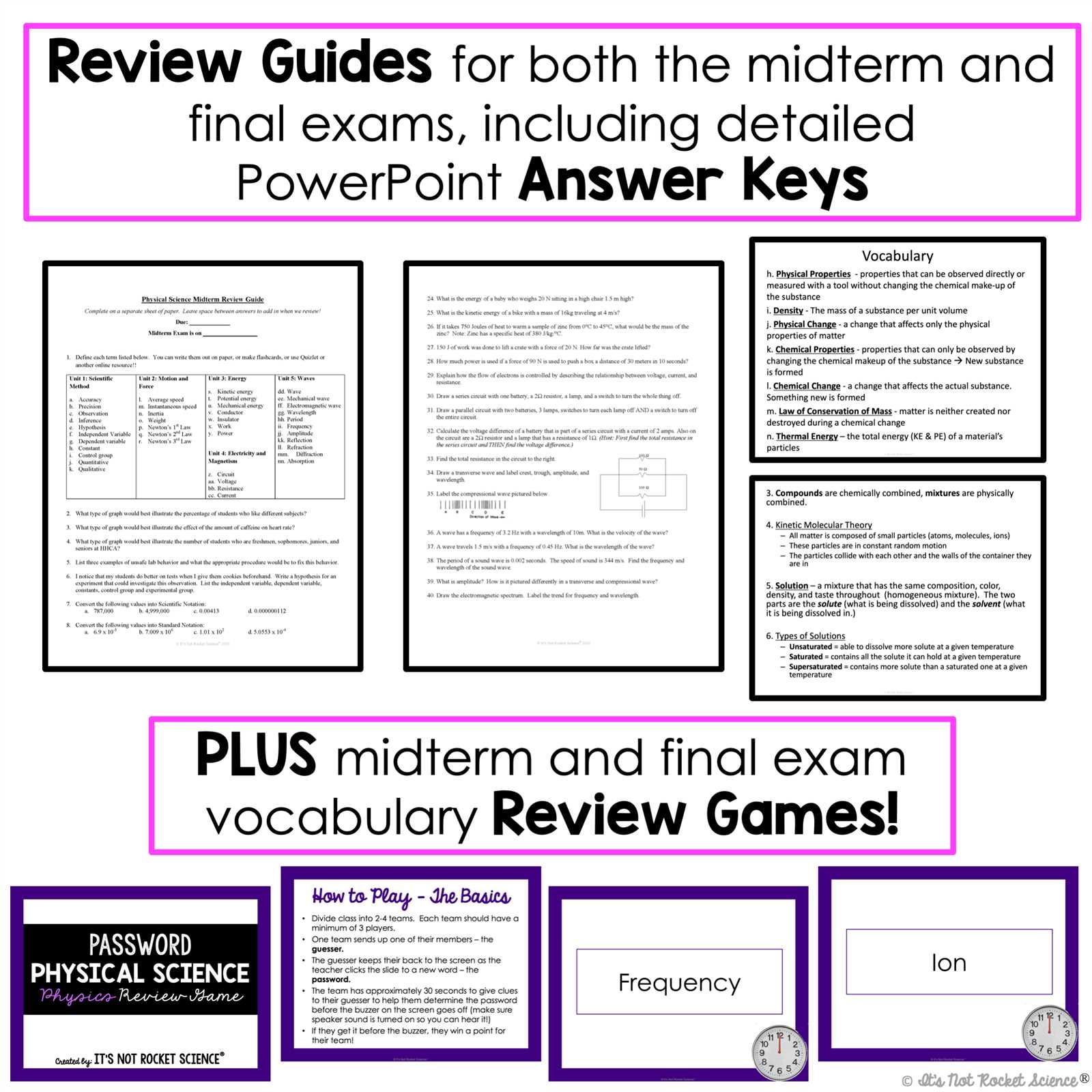 physical science midterm exam answers