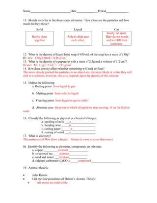 physical science midterm exam answers