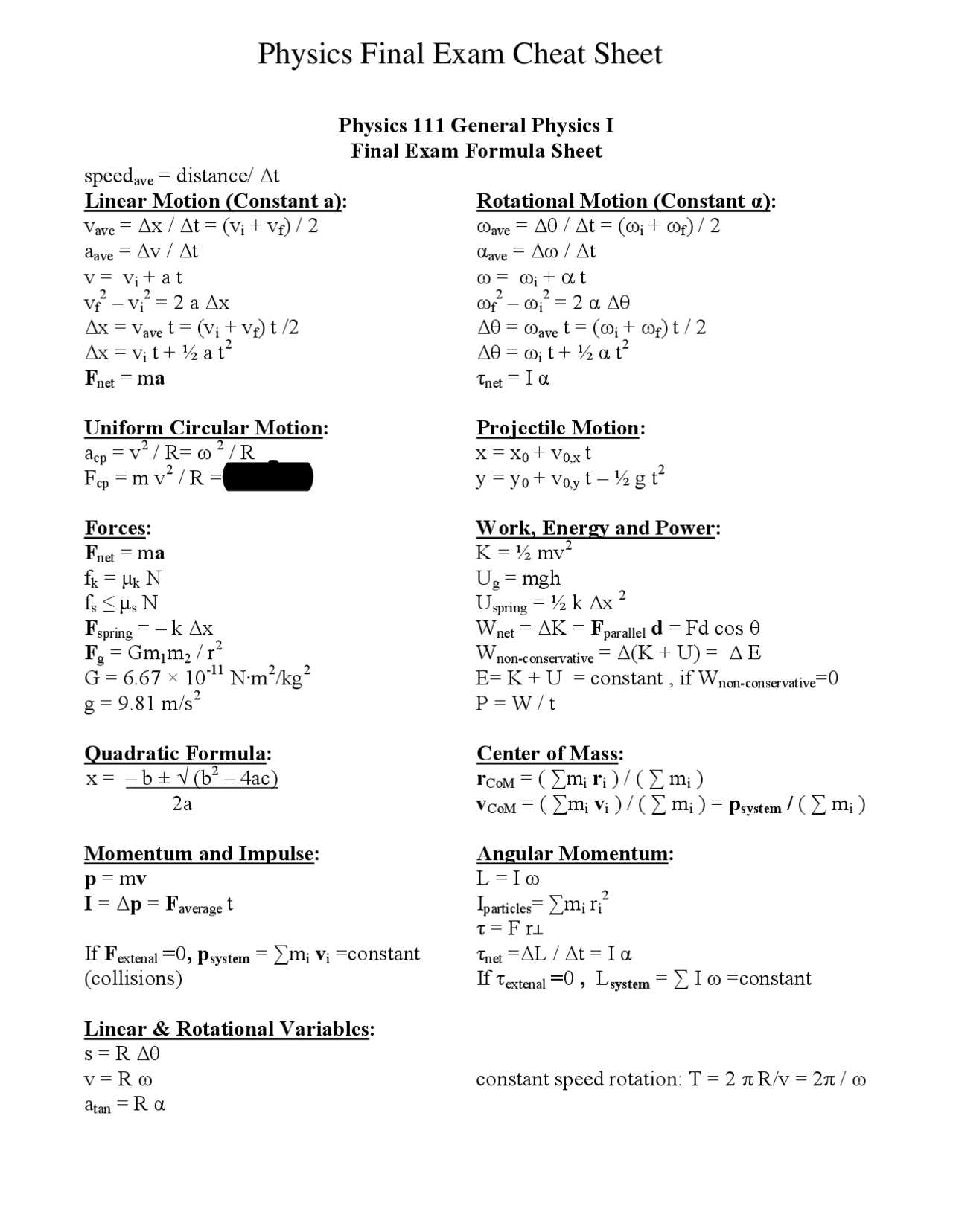 physics final exam review answer key