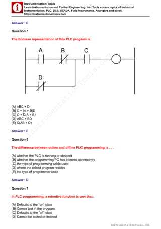 plc exam questions and answers