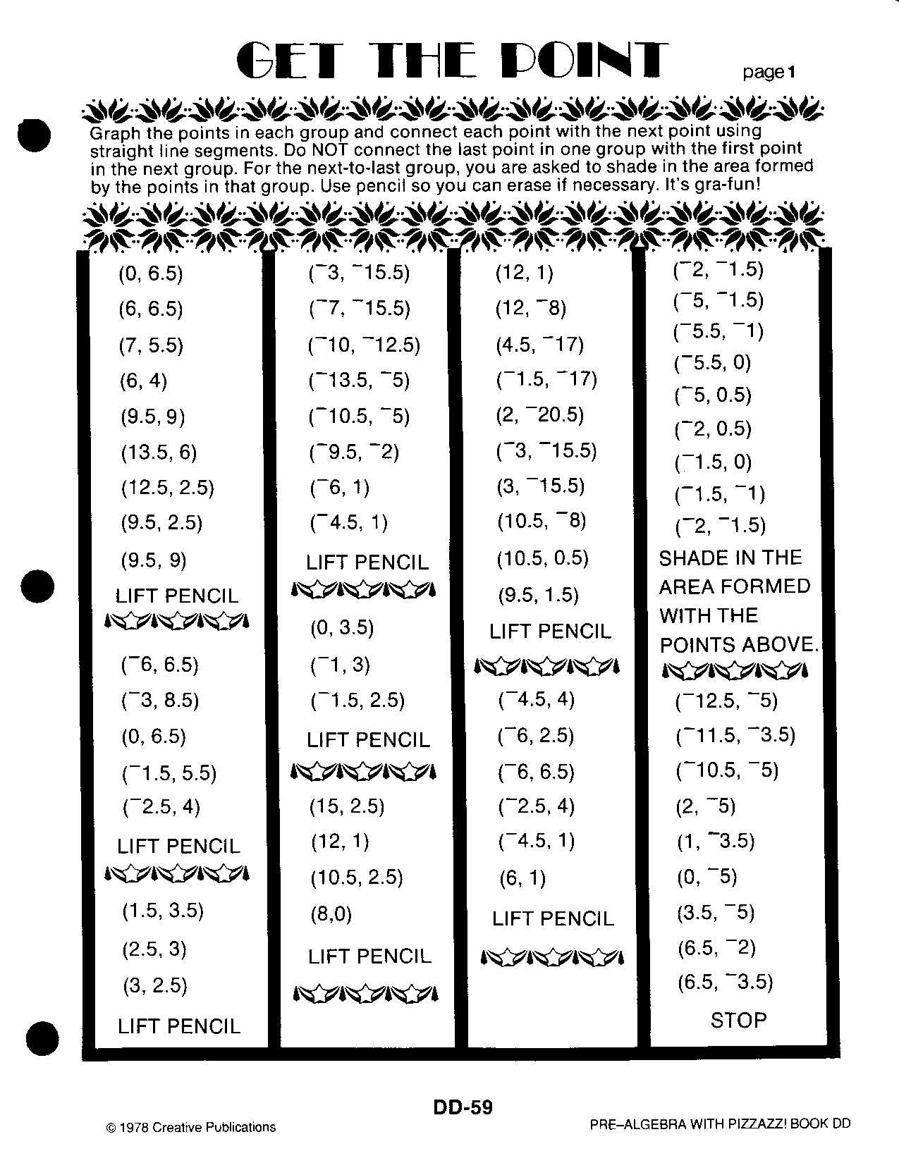 pre algebra with pizzazz answer key page 79