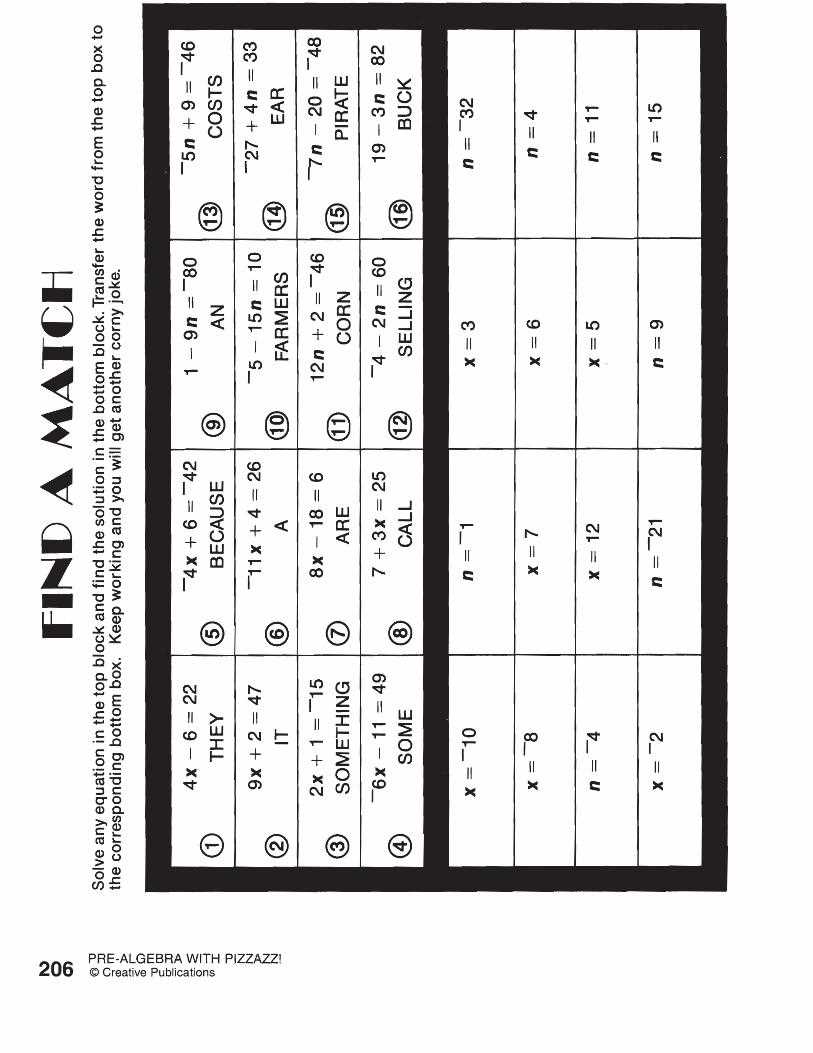 pre algebra with pizzazz answer key page 79