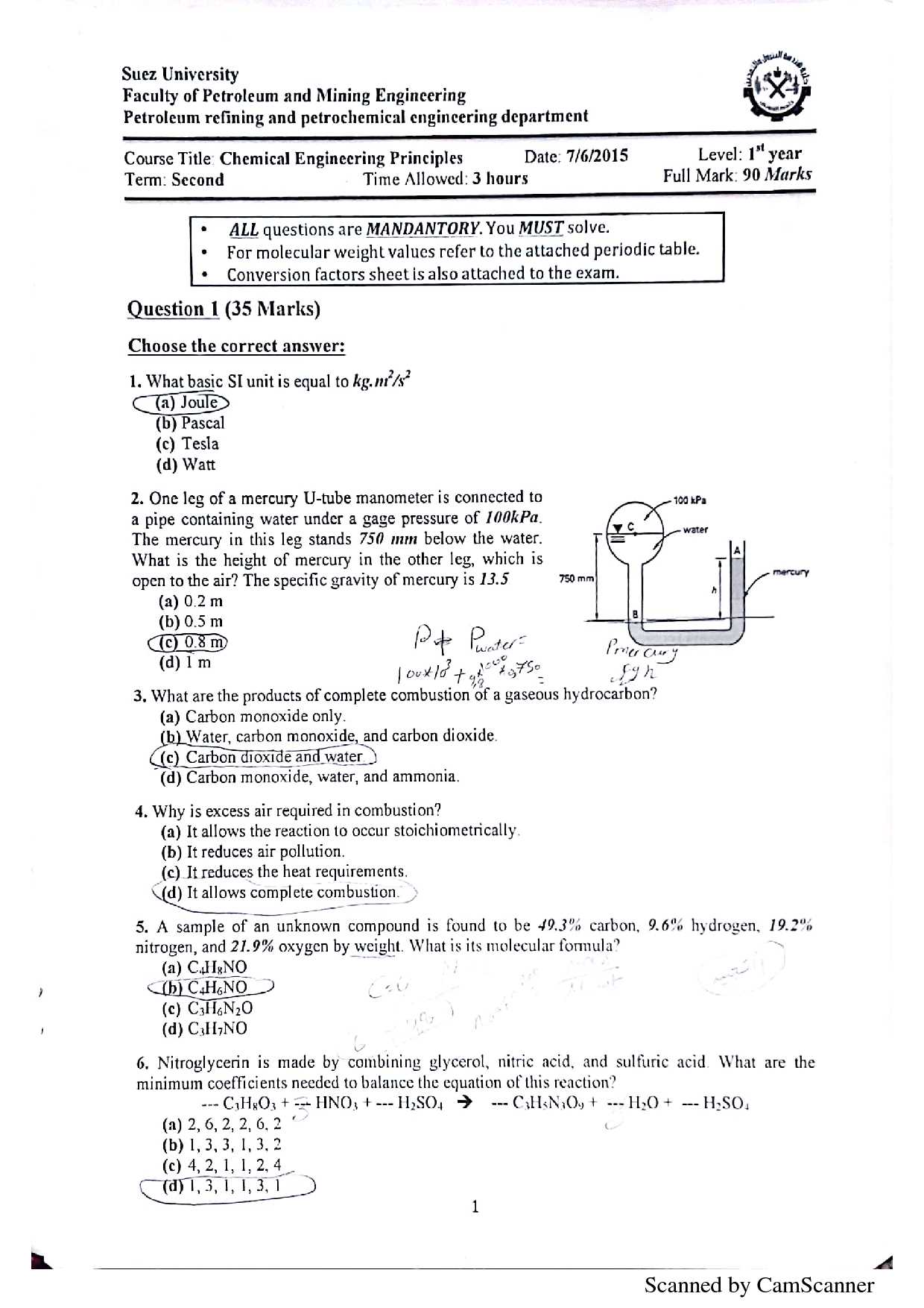 principles of engineering final exam answer key