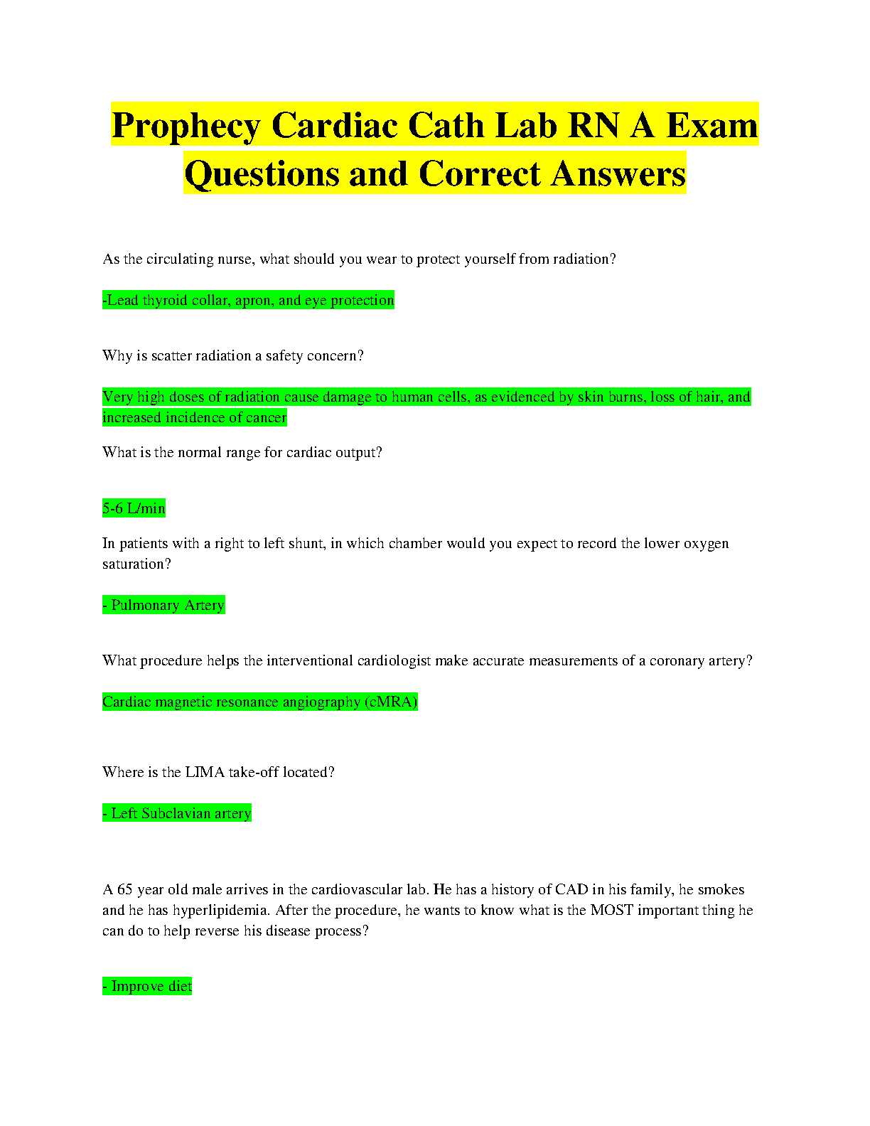 prophecy test answers