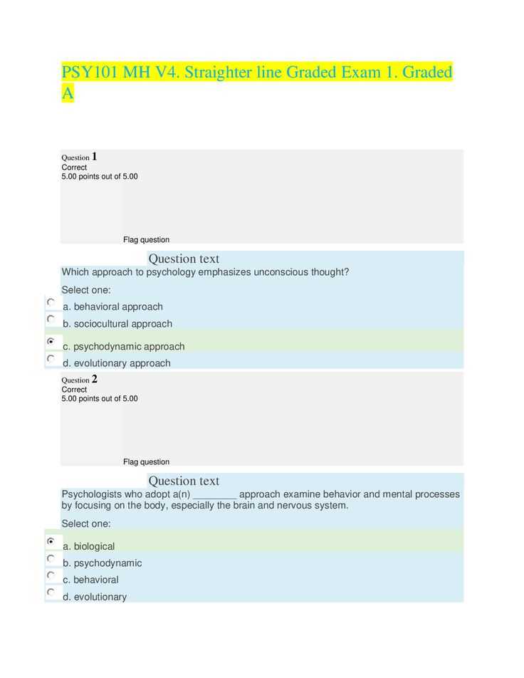 psychology 101 exam 1 answers