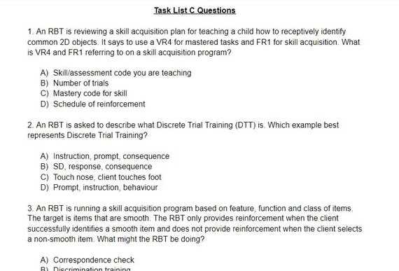 rbt mock exam answers