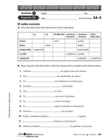 realidades 2 capitulo 3a 8 crossword answers page 58