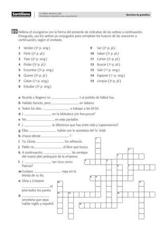 realidades 2 capitulo 3a 8 crossword answers page 58