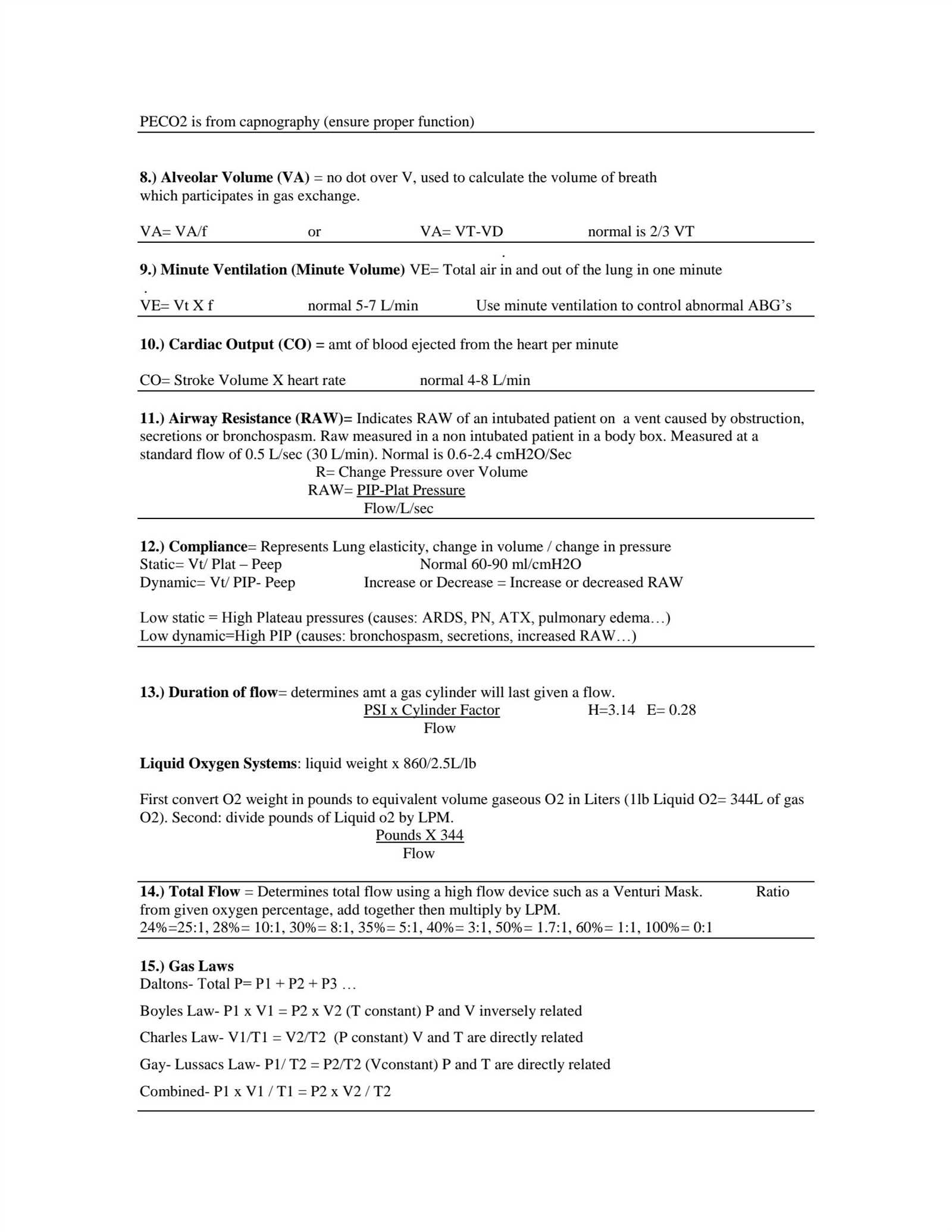 respiratory therapy exam a v1 answers