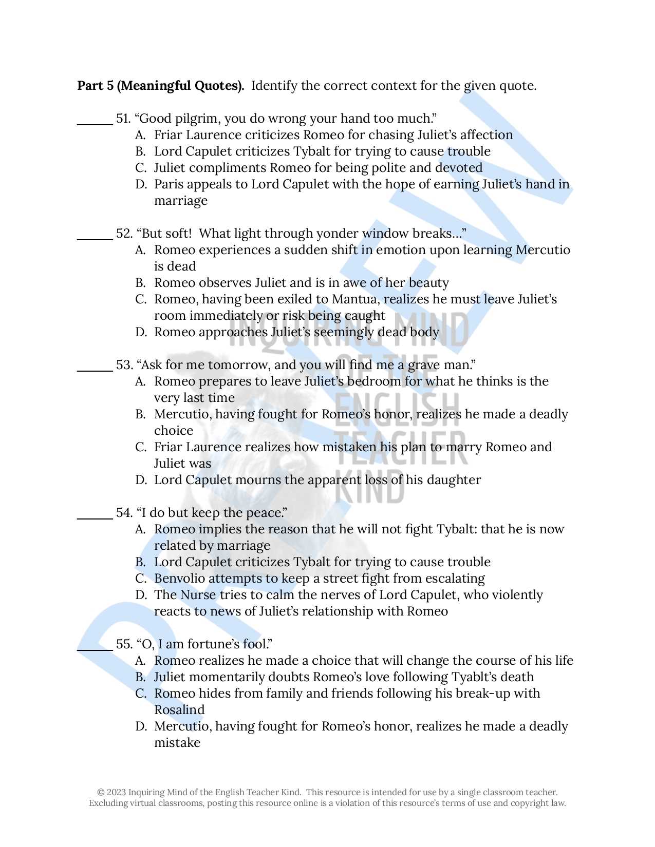 romeo and juliet crossword puzzle answers