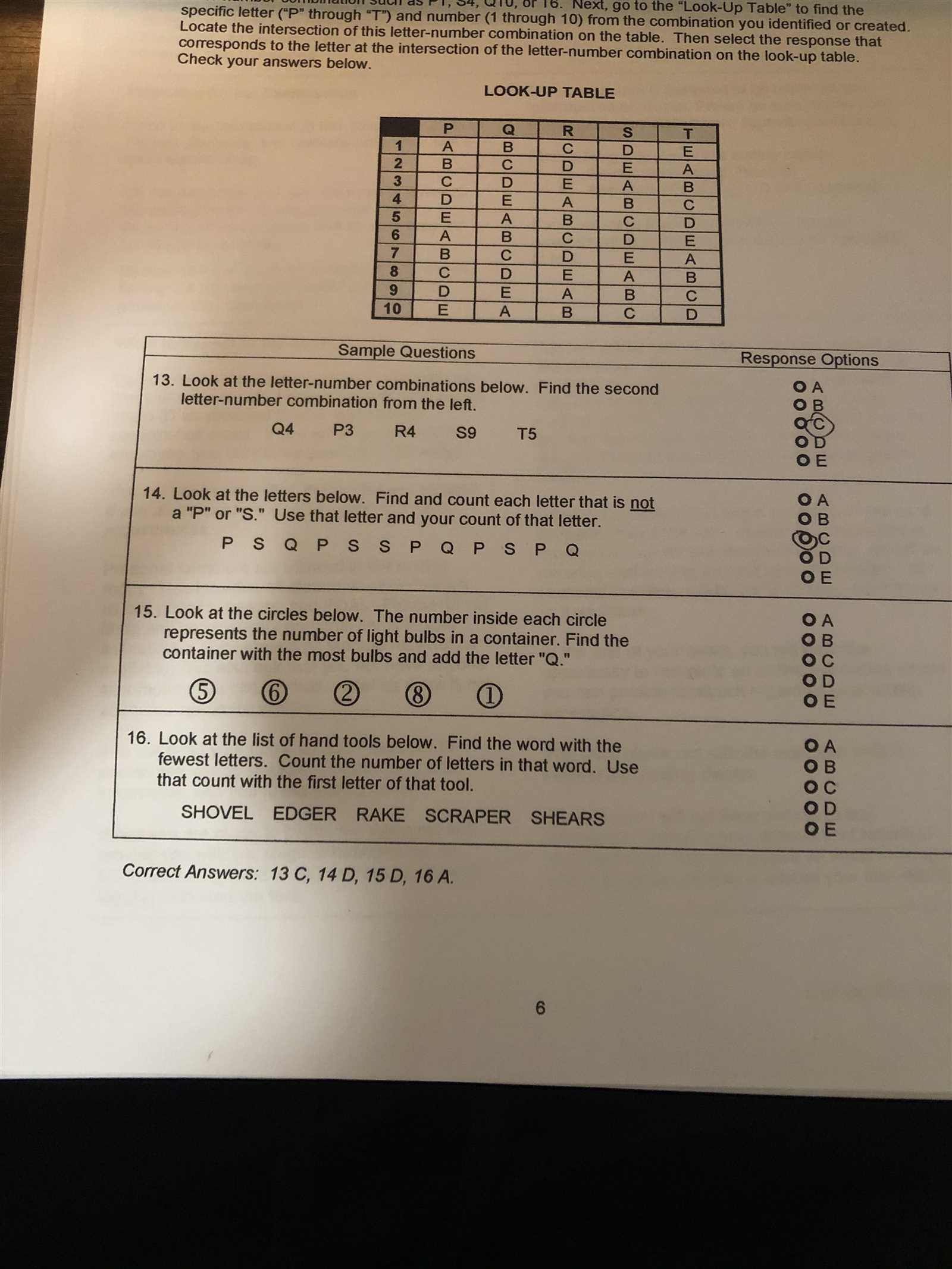 sample postal exam